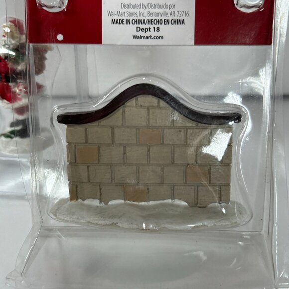 Lot Of 4 Christmas Village Figurines Vintage Church Sign People Santa Dog - Picture 7 of 12